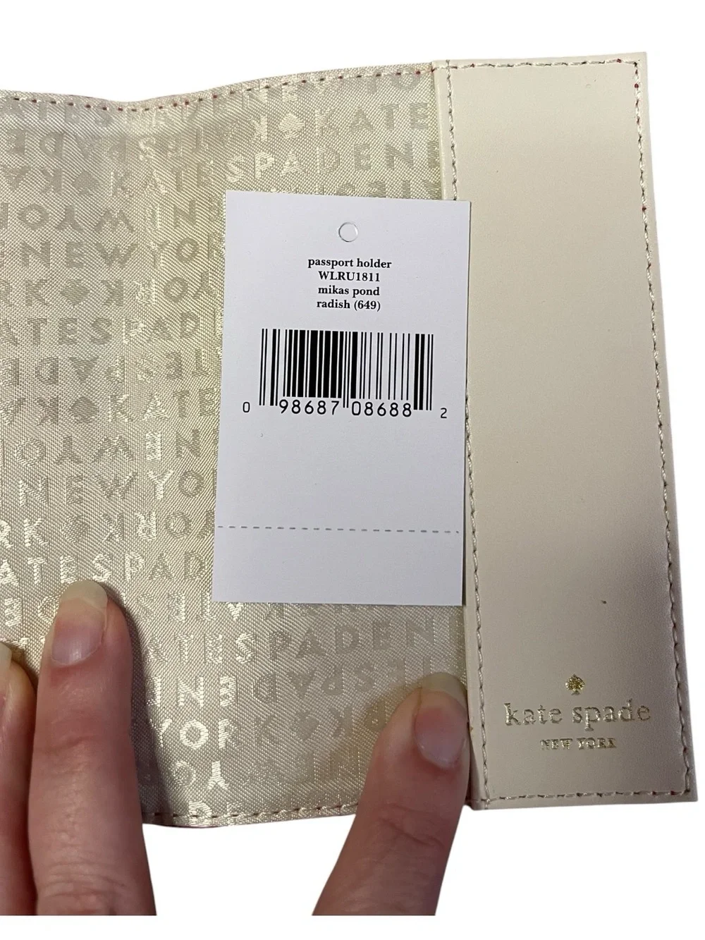 Kate Spade Radish Pink Saffiano Leather Passport Holder SEE DESCRIPTION PLEASE!
